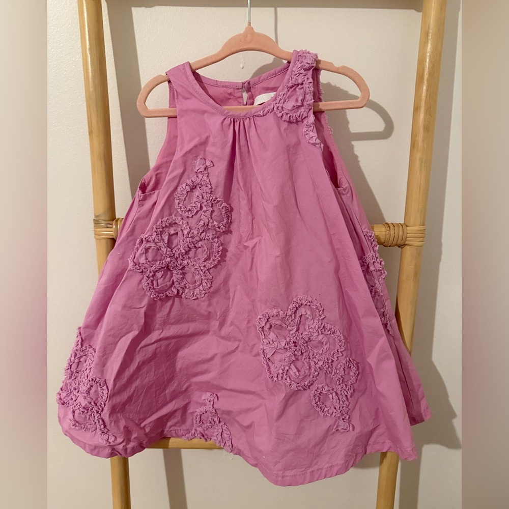 Zara Pink Floral Appliqué Dress